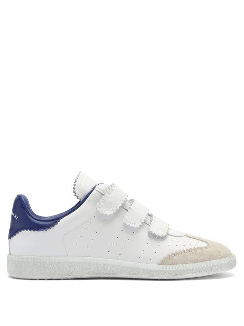 Matchesfashion.com Isabel Marant - Beth Leather And Suede Velcro Trainers - Womens - Blue White