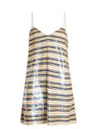 Matchesfashion.com Ashish - Striped Sequin Embellished Mini Dress - Womens - Cream Multi