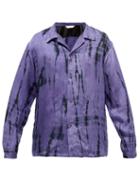 Matchesfashion.com Sasquatchfabrix - Tie Dye-print Satin Shirt - Mens - Black Purple