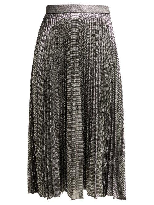 Matchesfashion.com Christopher Kane - Pleated Metallic Skirt - Womens - Silver