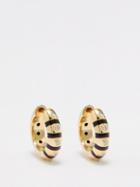 Yvonne Leon - Diamond, Enamel & 9kt Gold Hoop Earring - Womens - Gold Multi