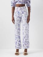 Isabel Marant - Nadege Tie-dye Floral-print Straight-leg Jeans - Womens - White Multi