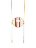 Matchesfashion.com Marni - Striped Circle Pendant Necklace - Womens - Pink