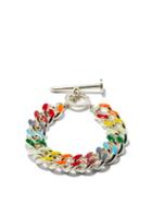 Matchesfashion.com Fry Powers - Unicorn Rainbow Enamel & Silver Chain Bracelet - Womens - Multi