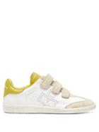 Matchesfashion.com Isabel Marant - Beth Contrast Panel Suede And Leather Trainers - Womens - Yellow White