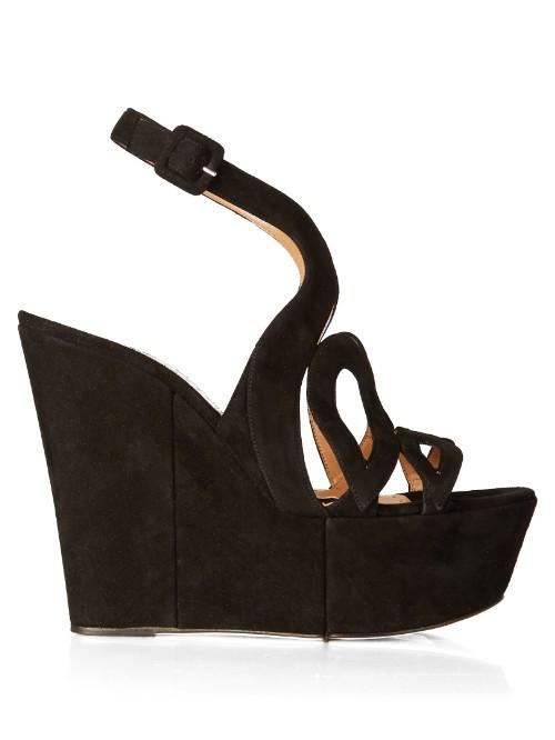 Alexa Wagner Ayers Cut-out Suede Wedges