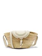 Chlo - Marcie Leather-trim Raffia Basket Bag - Womens - White Multi