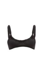 Ladies Beachwear Isa Boulder - Bowes Drawstring Recycled-fibre Bikini Top - Womens - Black