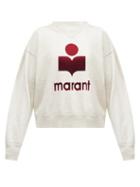 Matchesfashion.com Isabel Marant Toile - Moby Flocked-logo Jersey Sweatshirt - Womens - Cream