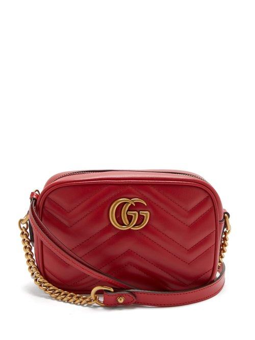 Matchesfashion.com Gucci - Gg Marmont Mini Quilted Leather Shoulder Bag - Womens - Red