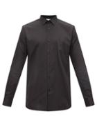 Saint Laurent - Pleated-cuff Cotton-poplin Shirt - Mens - Black