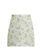 Matchesfashion.com The Vampire's Wife - Marie Antoinette Metallic Jacquard Mini Skirt - Womens - Light Green