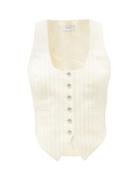 Matchesfashion.com Racil - Nadia Pinstriped Wool-blend Waistcoat - Womens - Ivory