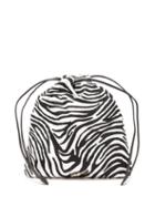 Matchesfashion.com Miu Miu - Zebra Print Drawstring Wash Bag - Womens - Black Multi