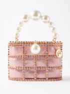 Rosantica - Holli Crystal-embellished Lam Handbag - Womens - Light Pink