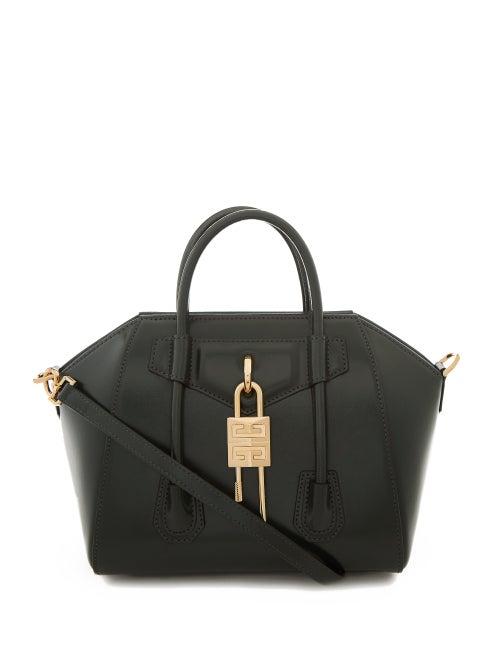 Givenchy - Antigona Lock Mini Leather Shoulder Bag - Womens - Dark Green