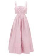Aje - Frequency Cutout Cotton Midi Dress - Womens - Light Pink
