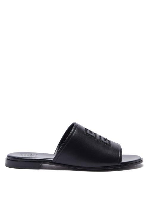 Givenchy - 4g-logo Flat Leather Mules - Womens - Black