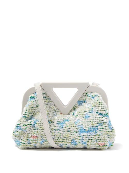 Bottega Veneta - Point Chenille Clutch Bag - Womens - Light Blue