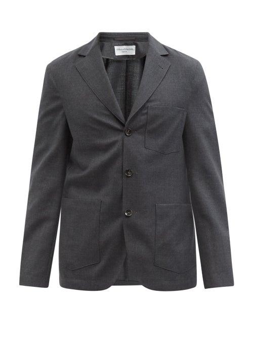 Officine Gnrale - Tenemory Wool-fresco Blazer - Mens - Dark Grey