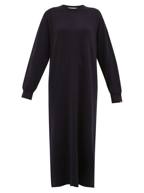 Matchesfashion.com Extreme Cashmere - No. 106 Weird Cashmere Blend Sweater Dress - Womens - Navy