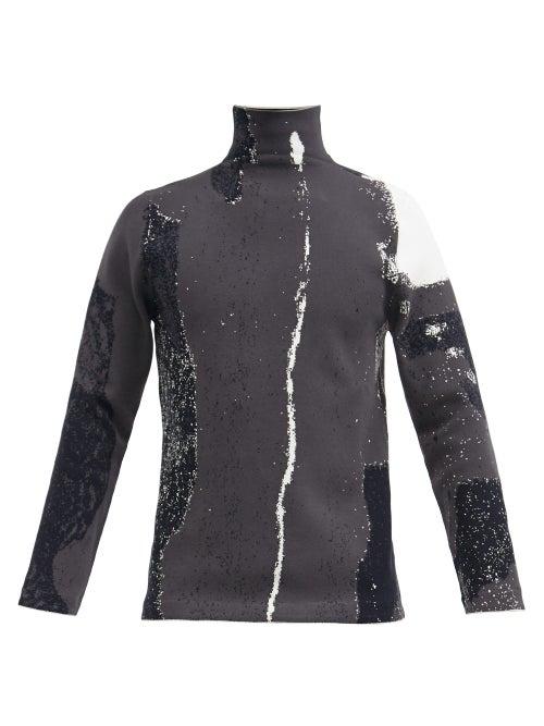 Matchesfashion.com Namacheko - Chabrier High-neck Abstract-print Sweater - Mens - Navy Multi