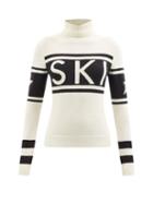 Perfect Moment - Schild Ski-intarsia Roll-neck Merino Sweater - Womens - White