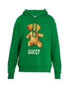 Gucci Teddy-appliqu Cotton-jersey Hooded Sweatshirt
