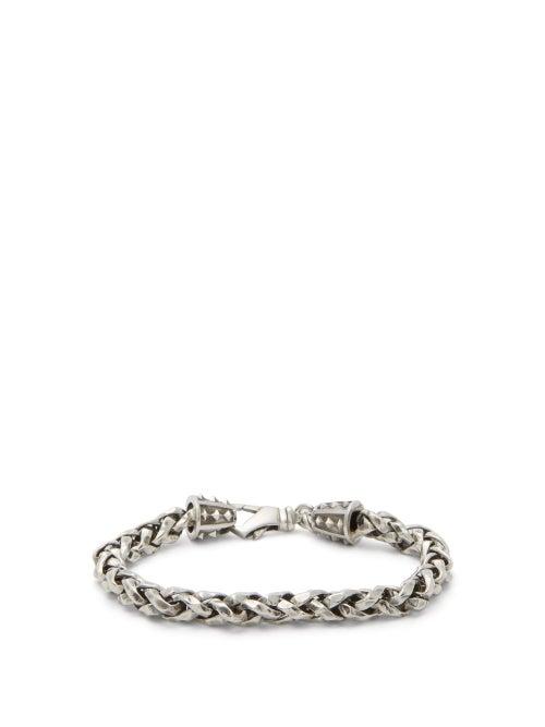 Matchesfashion.com Emanuele Bicocchi - Hammered Wheat Sterling Silver Chain Bracelet - Mens - Silver