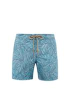Matchesfashion.com Thorsun - Titan Graphic Print Swim Shorts - Mens - Blue Multi