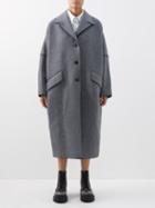 Mm6 Maison Margiela - Oversized Wool-blend Cocoon Coat - Womens - Grey