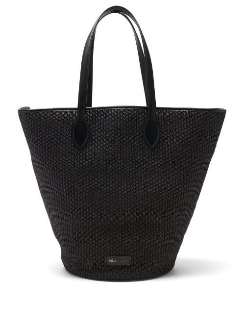 Ladies Bags Khaite - Osa Medium Raffia Tote Bag - Womens - Black
