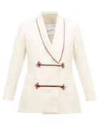 Matchesfashion.com Giuliva Heritage Collection - Claudia Frog Button Shawl Collar Wool Jacket - Womens - Ivory