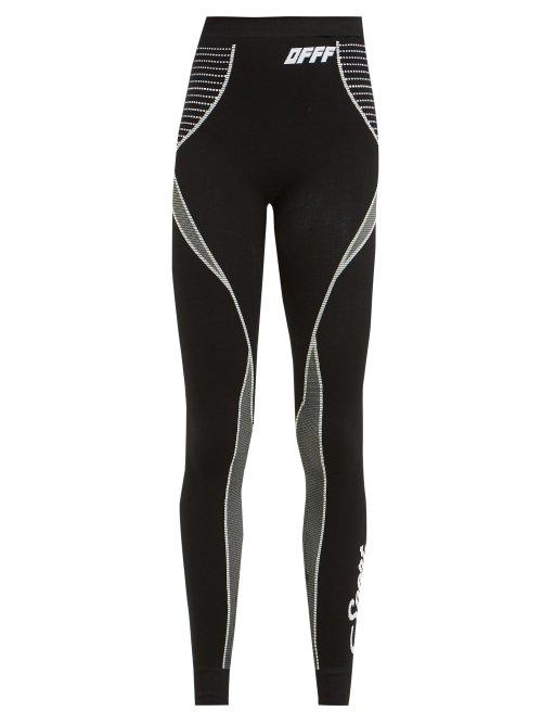 Matchesfashion.com Off-white - Off Waist Panel Stretch Leggings - Womens - Black White