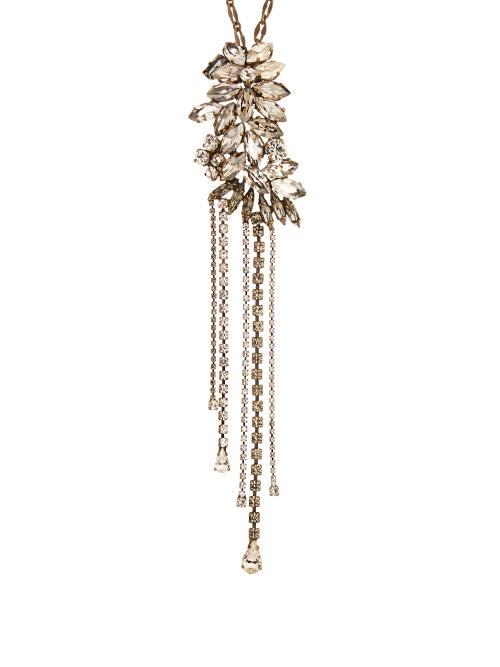 Matchesfashion.com Julie De Libran - Crystal Embellished Brooch Necklace - Womens - Crystal