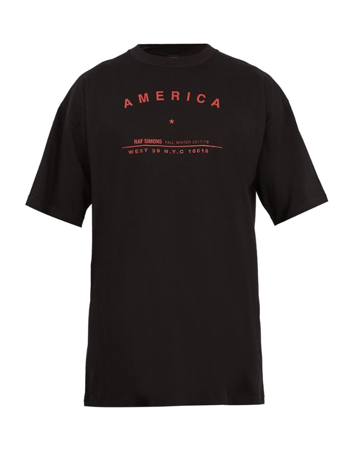 Raf Simons America-print Crew-neck Cotton T-shirt