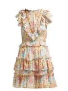 Matchesfashion.com Rebecca Taylor - Ava Ruffled Floral Print Silk Blend Dress - Womens - Multi
