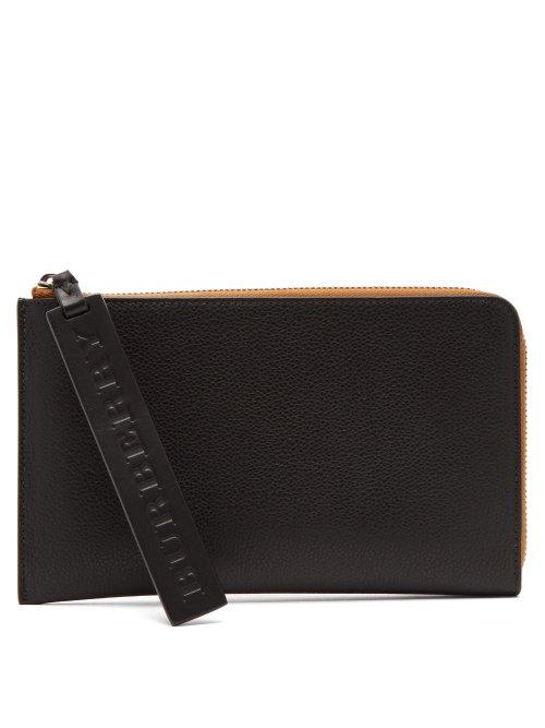 Matchesfashion.com Burberry - Zip Around Leather Pouch - Mens - Black