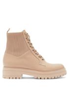Matchesfashion.com Gianvito Rossi - Ribbed-panel Leather Ankle Boots - Womens - Beige