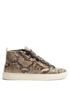Balenciaga Arena High-top Python-effect Leather Trainers
