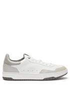 Mens Shoes Dunhill - Court Elite Leather And Suede Trainers - Mens - Light Grey