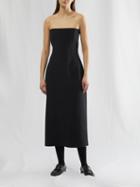 The Row - Melonia Off-the-shoulder Wool-blend Midi Dress - Womens - Black