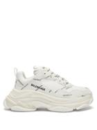 Matchesfashion.com Balenciaga - Triple S Logo-print Leather Trainers - Womens - White