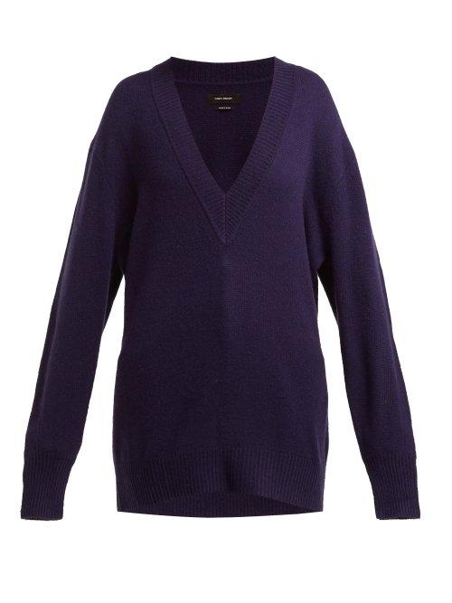 Matchesfashion.com Isabel Marant - Cadzi Oversized Cashmere Sweater - Womens - Navy