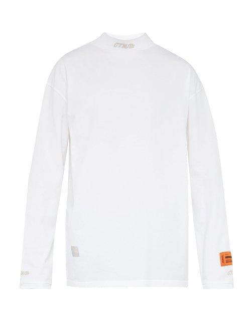 Matchesfashion.com Heron Preston - Logo Embroidered Long Sleeved T Shirt - Mens - White