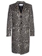 Saint Laurent Notch-lapel Leopard-print Coat