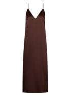 Matchesfashion.com Raey - V Neck Silk Satin Midi Slip Dress - Womens - Burgundy