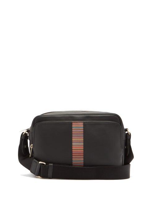 Matchesfashion.com Paul Smith - Signature-stripe Leather Cross-body Bag - Mens - Black