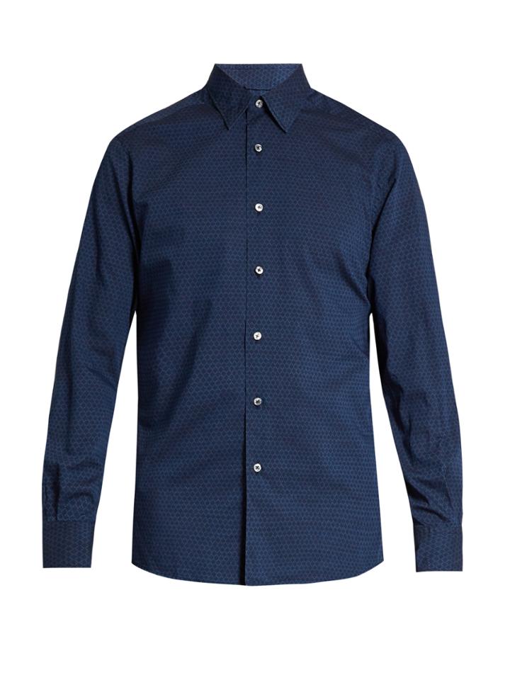Ermenegildo Zegna Geometric-print Cotton Shirt