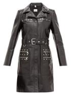 Matchesfashion.com Burberry - Harewood Leather Trench Coat - Womens - Black